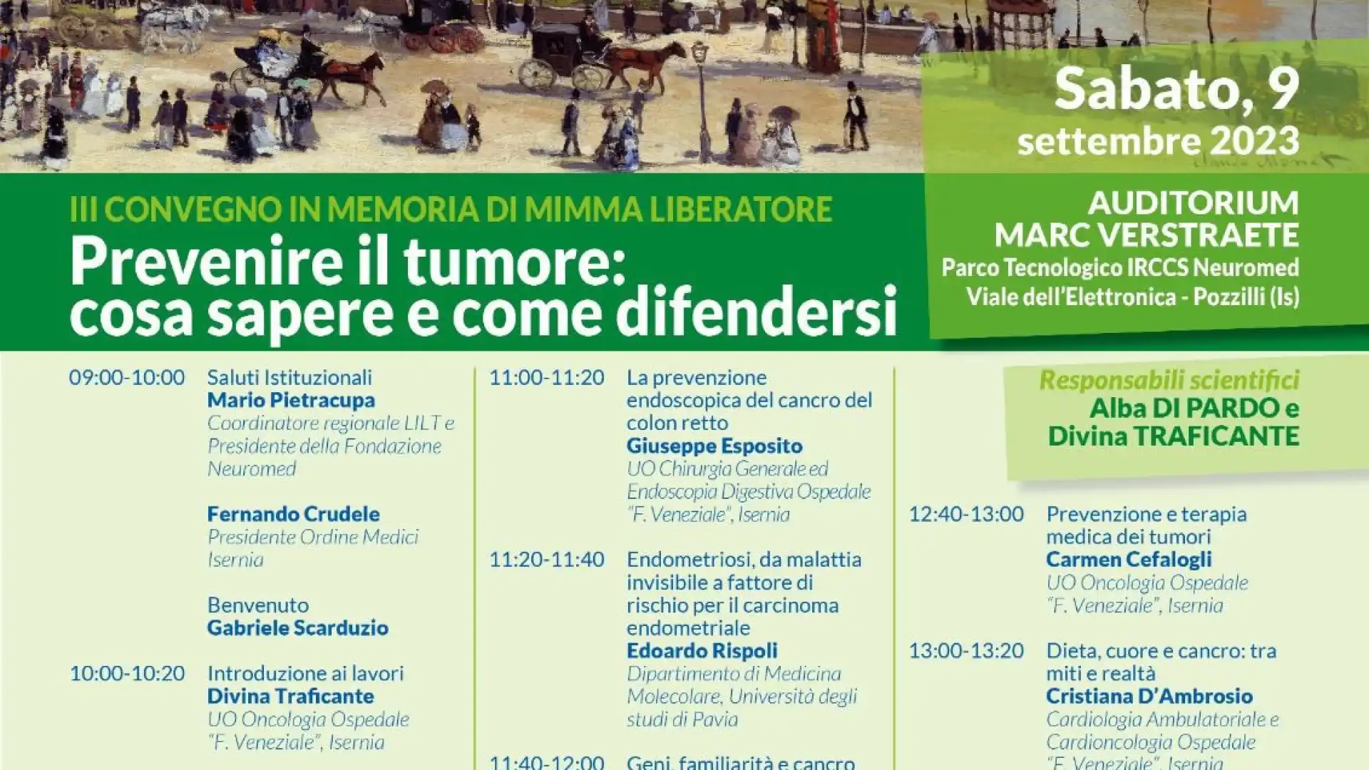 Pozzilli: sabato 9 settembre presso il Parco tecnologico Neuromed il convegno dal titolo “Prevenire il tumore, cosa sapere e come difendersi”-